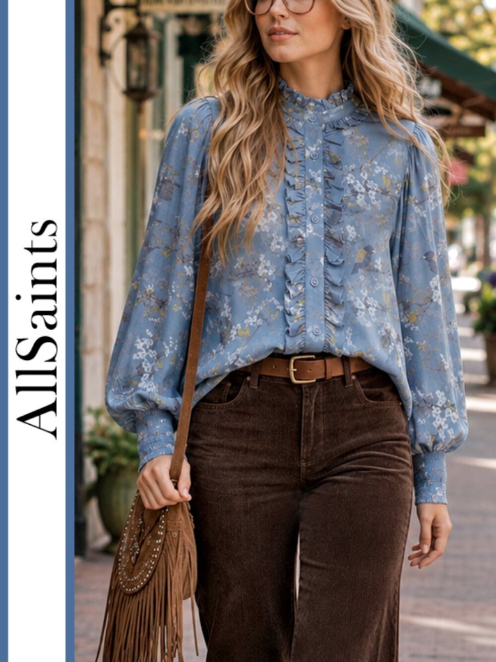 AllSaints | 'Mia Viola' Balloon Sleeve Blouse